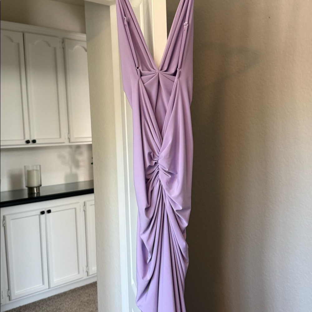 MรLANI The Label Olivia Lilac Draped Maxi Dress Gown XS